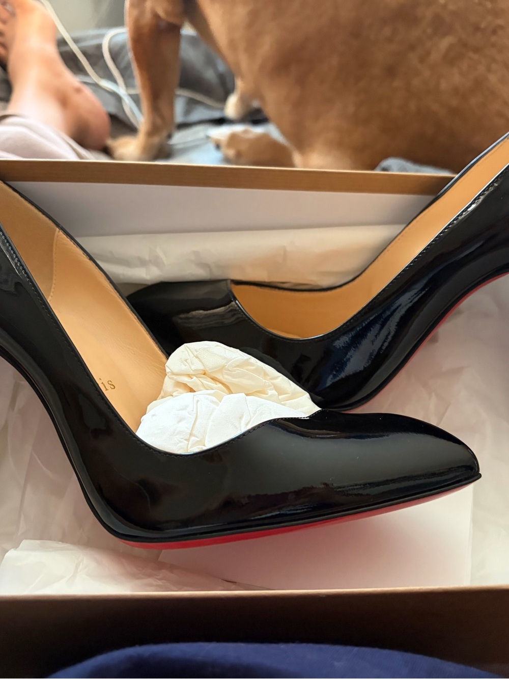 Christian Louboutin Kate 100MM Patent Leather Pumps – Size 36.5 – Never Worn
